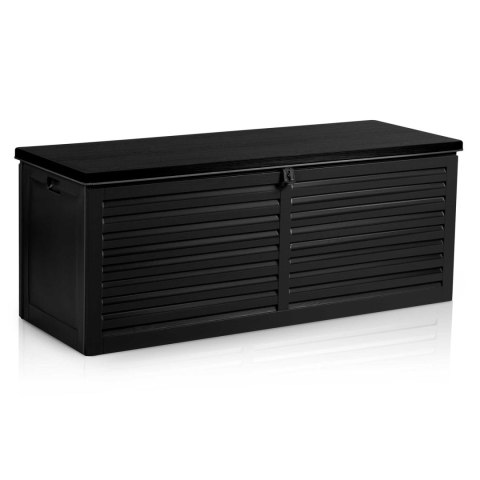 Skrzynia ogrodowa 143,5 x 57 x 53,5 cm 390 litrów czarna Skrzynia ogrodowa 143,5 x 57 x 53,5 cm 390 litrów czarna