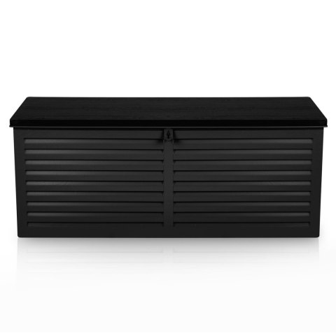 Skrzynia ogrodowa 143,5 x 57 x 53,5 cm 390 litrów czarna Skrzynia ogrodowa 143,5 x 57 x 53,5 cm 390 litrów czarna