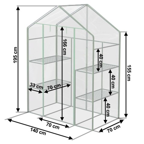 SZKLARNIA DWA REGAŁY 140 X 71 X 195 CM PLONOS 4922 SZKLARNIA DWA REGAŁY 140 X 71 X 195 CM PLONOS 4922