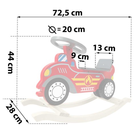 Drewniane auto na biegunach Ricokids 785001 straż pożarna Drewniane auto na biegunach Ricokids 785001 straż pożarna
