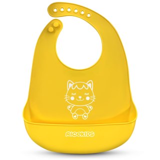 ŚLINIACZEK SILIKONOWY DO KARMIENIA RICOKIDS ŻÓŁTY
