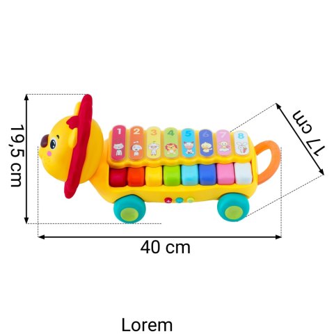 ZABAWKA EDUKACYJNA CYMBAŁKI, KSYLOFON LEWEK RK-740 RICOKIDS