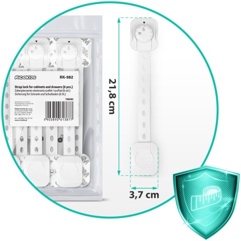 ZABEZPIECZENIE OTWIERANIA SZAFEK RICOKIDS 798200 6 SZT. BIAŁE