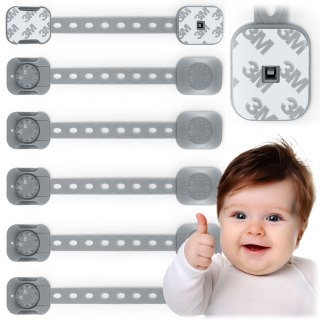 ZABEZPIECZENIE OTWIERANIA SZAFEK RICOKIDS 798201 6 SZT. SZARE