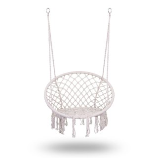 FOTEL OGRODOWY WISZĄCY HUŚTAWKA BOHO BEŻOWY