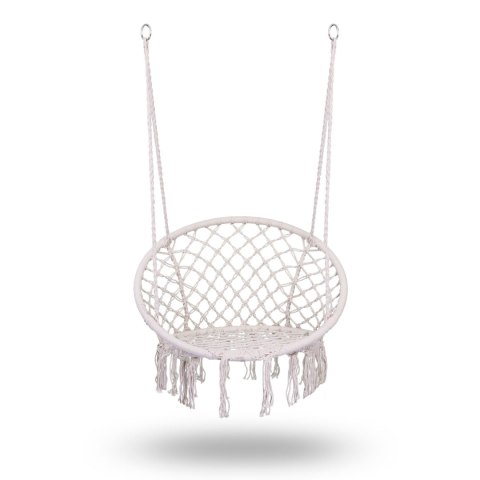 FOTEL OGRODOWY WISZĄCY HUŚTAWKA BOHO BEŻOWY