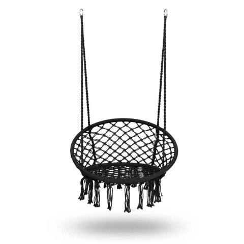FOTEL OGRODOWY WISZĄCY HUŚTAWKA BOHO CZARNY