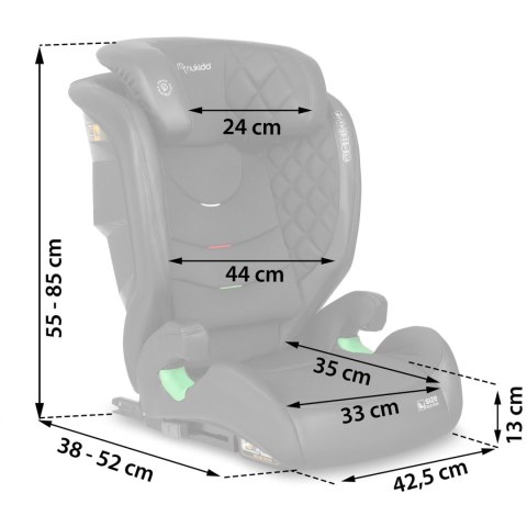 FOTELIK SAMOCHODOWY NUKIDO LOUIS CZARNY 15-36 KG ISOFIX