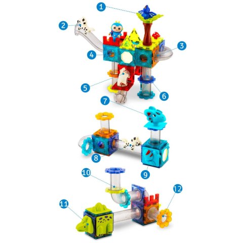 Klocki magnetyczne Raj Dinozaurów RK-757 Ricokids Klocki magnetyczne Raj Dinozaurów RK-757 Ricokids