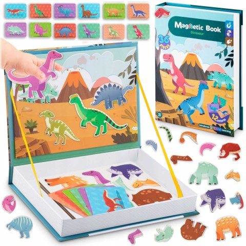 KSIĄŻKA MAGNETYCZNA PUZZLE DINOZAURY RK-770