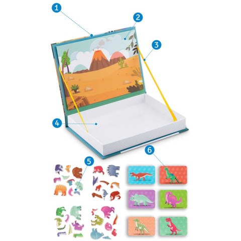 KSIĄŻKA MAGNETYCZNA PUZZLE DINOZAURY RK-770