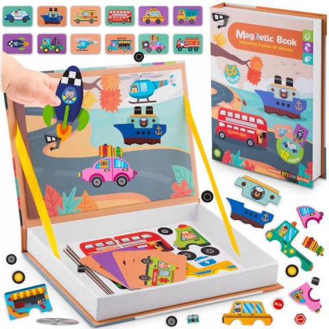 Książka magnetyczna puzzle Pojazdy RK-770 Książka magnetyczna puzzle Pojazdy RK-770