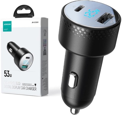 ŁADOWARKA SAMOCHODOWA Joyroom JR-CCD01 53W 3.0A PD 3.0 QC 3.0 1x USB-A 1x USB-C ŁADOWARKA SAMOCHODOWA Joyroom JR-CCD01 53W 3.0A PD 3.0 QC 3.0 1x USB-A 1x USB-C