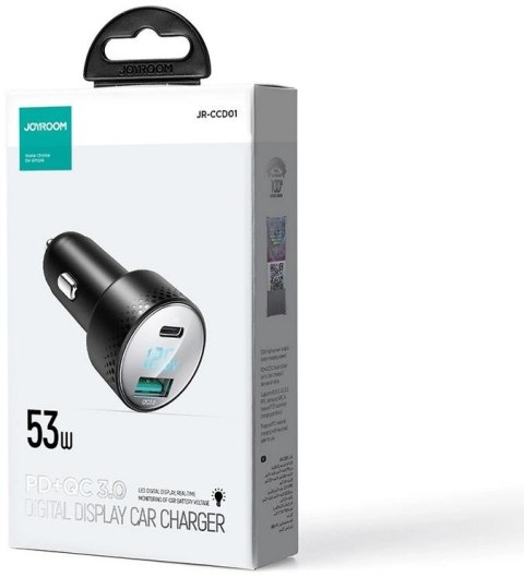 ŁADOWARKA SAMOCHODOWA Joyroom JR-CCD01 53W 3.0A PD 3.0 QC 3.0 1x USB-A 1x USB-C ŁADOWARKA SAMOCHODOWA Joyroom JR-CCD01 53W 3.0A PD 3.0 QC 3.0 1x USB-A 1x USB-C