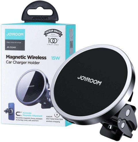 UCHWYT SAMOCHODOWY MAGNETYCZNY ŁADOWARKA INDUKCYJNA Joyroom JR-ZS240 Qi 15W MagSafe Apple Iphone UCHWYT SAMOCHODOWY MAGNETYCZNY ŁADOWARKA INDUKCYJNA Joyroom JR-ZS240 Qi 15W MagSafe Apple Iphone