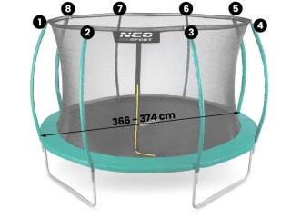 SIATKA WEWNĘTRZNA DO TRAMPOLIN 374 CM 12FT NEO-SPORT