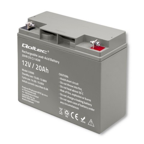 Qoltec Akumulator AGM | 12V | 20Ah | max. 300A Qoltec Akumulator AGM | 12V | 20Ah | max. 300A