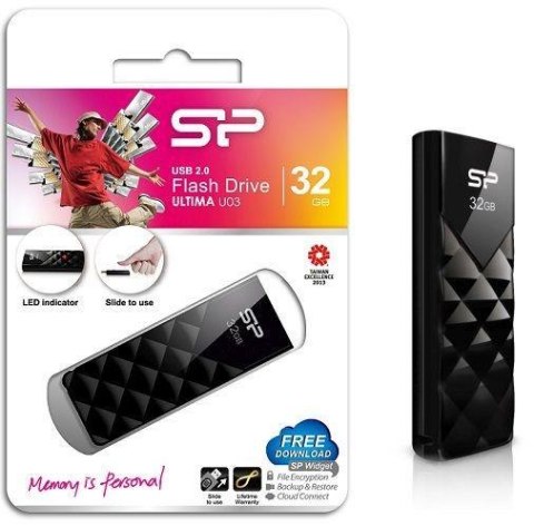 Pendrive Silicon Power 32GB Ultima U03 Diamond Cut Black Pendrive Silicon Power 32GB Ultima U03 Diamond Cut Black