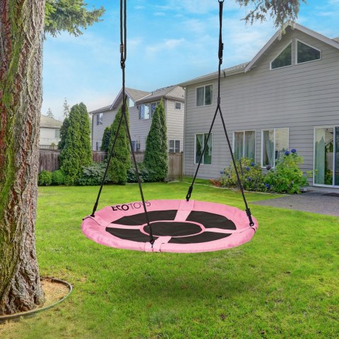 Huśtawka ogrodowa bocianie gniazdo 100cm różowa ECOTOYS Huśtawka ogrodowa bocianie gniazdo 100cm różowa ECOTOYS