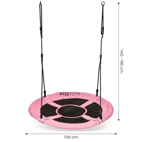 Huśtawka ogrodowa bocianie gniazdo 100cm różowa ECOTOYS Huśtawka ogrodowa bocianie gniazdo 100cm różowa ECOTOYS