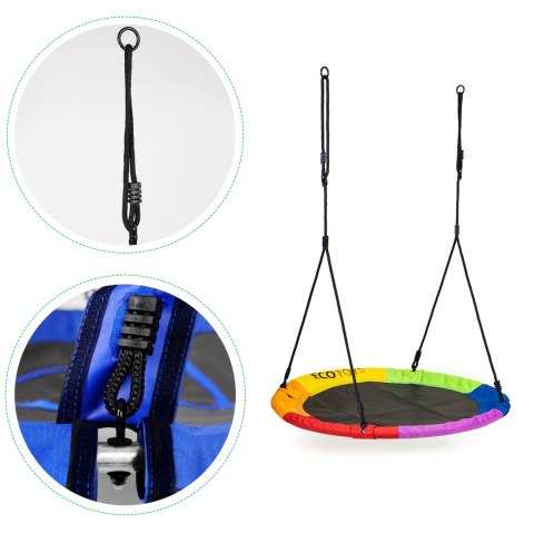 Huśtawka ogrodowa bocianie gniazdo 100cm kolorowa ECOTOYS Huśtawka ogrodowa bocianie gniazdo 100cm kolorowa ECOTOYS