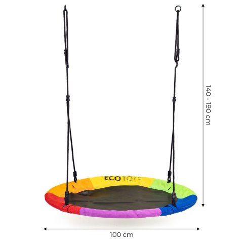Huśtawka ogrodowa bocianie gniazdo 100cm kolorowa ECOTOYS Huśtawka ogrodowa bocianie gniazdo 100cm kolorowa ECOTOYS