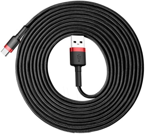 KABEL USB-A -> USB-C Baseus Cafule CATKLF-U91 300cm 2A QC 3.0 CZARNO-CZERWONY W OPLOCIE KABEL USB-A -> USB-C Baseus Cafule CATKLF-U91 300cm 2A QC 3.0 CZARNO-CZERWONY W OPLOCIE
