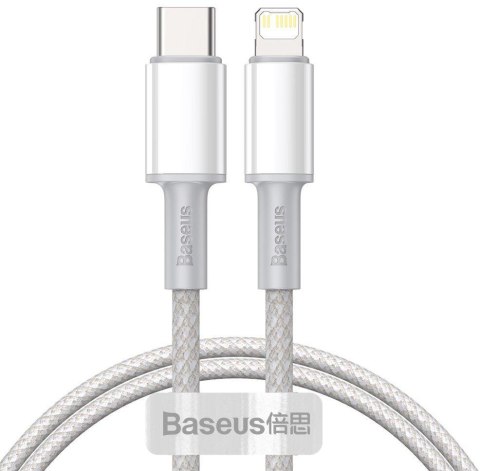KABEL USB-C -> Lightning / iPhone Baseus Cafule CATLGD-02 1m 20W PD Quick Charging BIAŁY W OPLOCIE KABEL USB-C -> Lightning / iPhone Baseus Cafule CATLGD-02 1m 20W PD Quick Charging BIAŁY W OPLOCIE