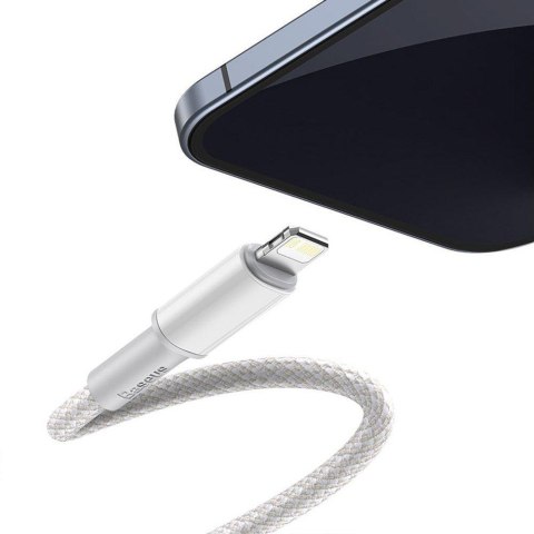 KABEL USB-C -> Lightning / iPhone Baseus Cafule CATLGD-02 1m 20W PD Quick Charging BIAŁY W OPLOCIE KABEL USB-C -> Lightning / iPhone Baseus Cafule CATLGD-02 1m 20W PD Quick Charging BIAŁY W OPLOCIE