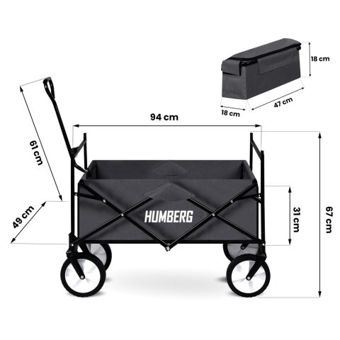 WÓZEK TRANSPORTOWY, SKŁADANY 80L HUMBERG HM-514