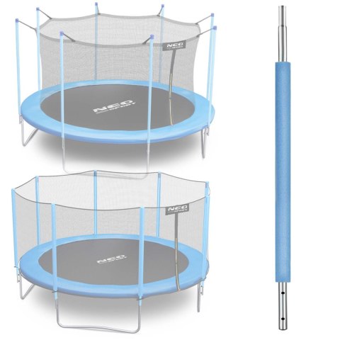 SŁUPEK DOLNY DO TRAMPOLINY Z SIATKĄ ZEWNĘTRZNĄ I WEWNĘTRZNĄ 8-15 FT NIEBIESKI NEO-SPORT