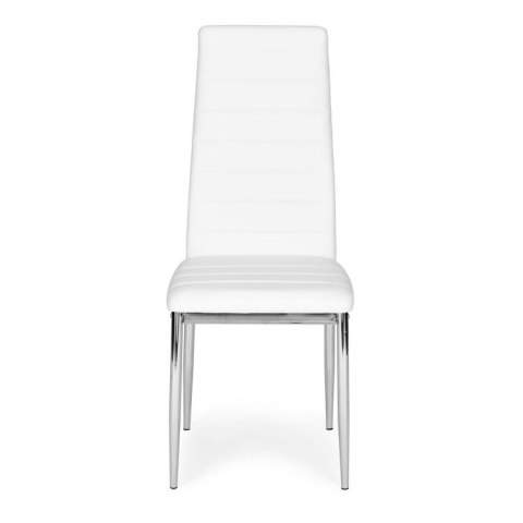 Krzesła z ekoskóry do salonu i jadalni 4szt. chromowane nogi białe