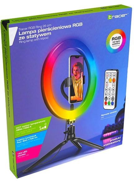 Lampa Tracer RGB Ring ze statywem Lampa Tracer RGB Ring ze statywem