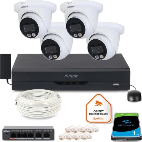 ZESTAW 4 Kamer IP Dahua 8mpx IPC-HDW2849TM-S-IL + DYSK 1TB ZESTAW 4 Kamer IP Dahua 8mpx IPC-HDW2849TM-S-IL + DYSK 1TB