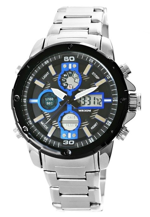 Zegarek Męski Perfect A8026B-3 Dual Time Iluminacja i Fluorescencja Zegarek Męski Perfect A8026B-3 Dual Time Iluminacja i Fluorescencja