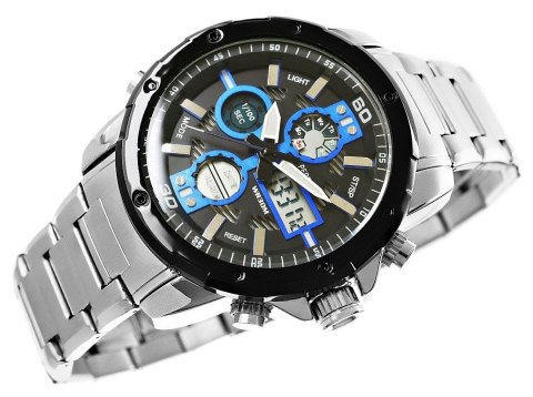 Zegarek Męski Perfect A8026B-3 Dual Time Iluminacja i Fluorescencja Zegarek Męski Perfect A8026B-3 Dual Time Iluminacja i Fluorescencja