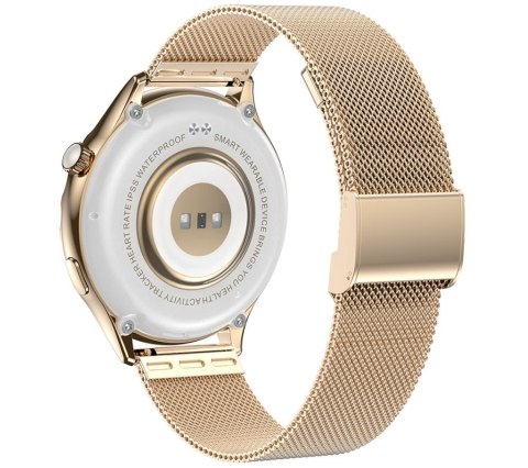 Smartwatch Damski Rubicon RNCF02-2 Złoto-Złoty + Różowy Silikonowy Pasek Smartwatch Damski Rubicon RNCF02-2 Złoto-Złoty + Różowy Silikonowy Pasek