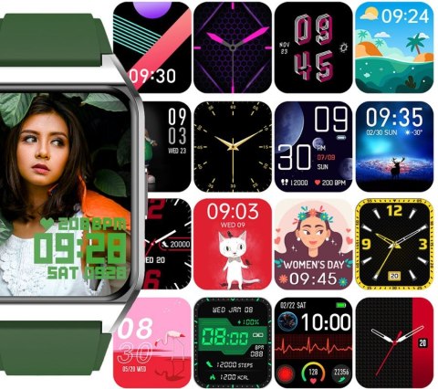 Smartwatch Rubicon RNCE89-4 Srebrno-Zielony Smartwatch Rubicon RNCE89-4 Srebrno-Zielony