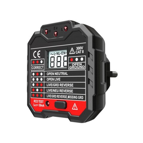 Tester do gniazd sieciowych Ermenrich Zing ST40 Tester do gniazd sieciowych Ermenrich Zing ST40