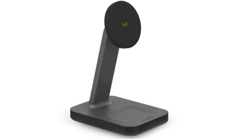 Mophie Snap+ charging stand pad - stojąca ładowarka bezprzewodowa do dwóch urządzeń kompatybilna z MagSafe 15W (black) Mophie Snap+ charging stand pad - stojąca ładowarka bezprzewodowa do dwóch urządzeń kompatybilna z MagSafe 15W (black)
