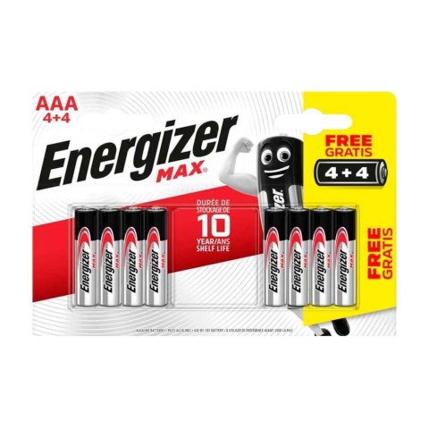 Bateria alkaliczna Energizer Max AAA / LR03 - 8 sztuk (blister) Bateria alkaliczna Energizer Max AAA / LR03 - 8 sztuk (blister)