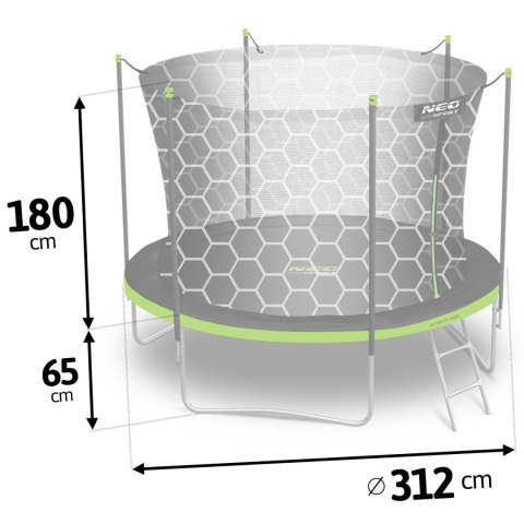 TRAMPOLINA OGRODOWA 10FT/312CM Z SIATKĄ WEWNĘTRZNĄ I DRABINKĄ NEO-SPORT
