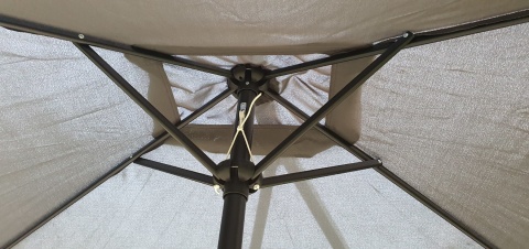 Prostokątny duży parasol ogrodowy skośny łamany z korbą szary 200 x 140 cm