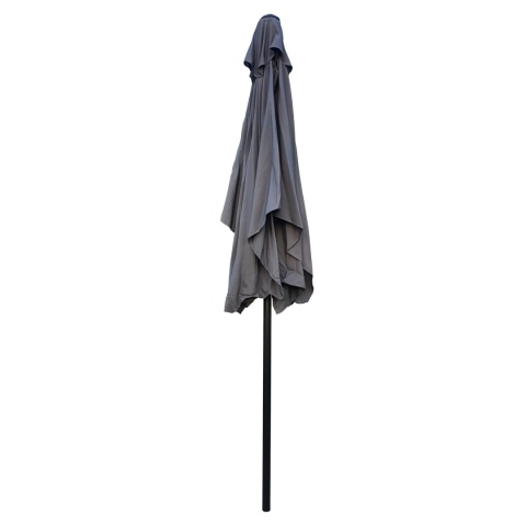Prostokątny duży parasol ogrodowy skośny łamany z korbą szary 200 x 140 cm Prostokątny duży parasol ogrodowy skośny łamany z korbą szary 200 x 140 cm