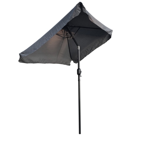 Prostokątny duży parasol ogrodowy skośny łamany z korbą szary 200 x 140 cm Prostokątny duży parasol ogrodowy skośny łamany z korbą szary 200 x 140 cm