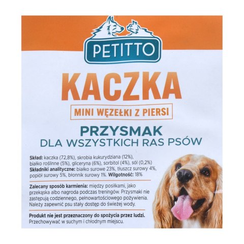 PETITTO Węzełki mini z piersi kaczki 500G PETITTO Węzełki mini z piersi kaczki 500G