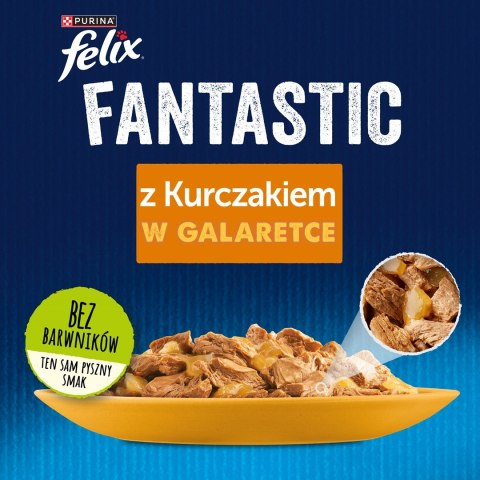 PURINA Felix Fantastic: kurczak - mokra karma dla kota - 85g PURINA Felix Fantastic: kurczak - mokra karma dla kota - 85g