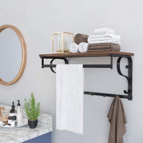 Półka z wieszakami na ubrania drewniana LOFT Półka z wieszakami na ubrania drewniana LOFT