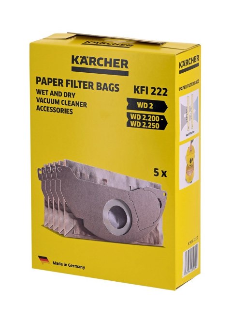 Torebka filtracyjne Karcher (Papier; KARCHER 6.904-322.0; 5 szt.) Torebka filtracyjne Karcher (Papier; KARCHER 6.904-322.0; 5 szt.)
