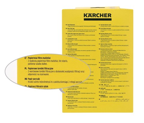 Torebka filtracyjne Karcher (Papier; KARCHER 6.904-322.0; 5 szt.) Torebka filtracyjne Karcher (Papier; KARCHER 6.904-322.0; 5 szt.)